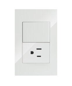 LÍNEA PREMIUM BLANCA PLACA CONTACTO SENCILLO Y APAGADOR 1